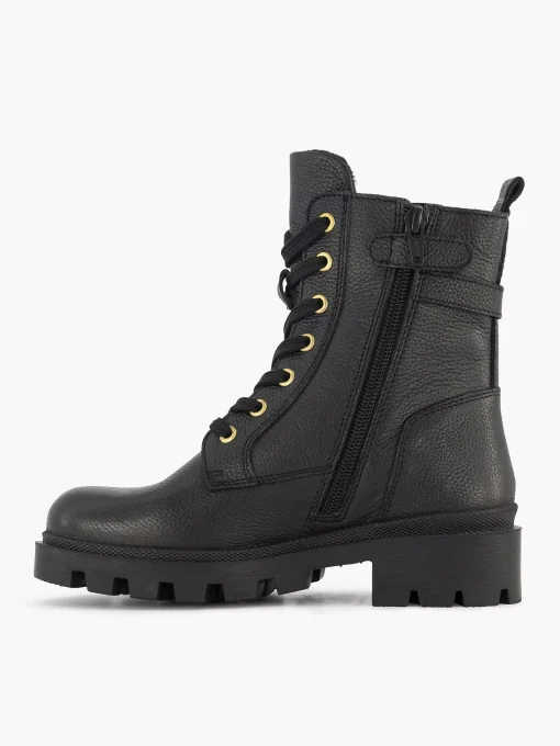 Zwarte Leren Veterboot