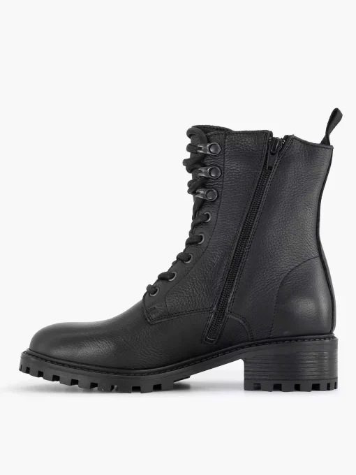 Zwarte Leren Veterboot