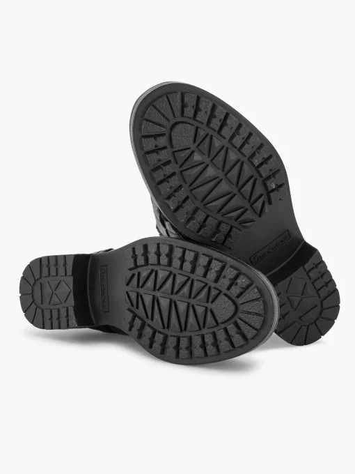 Zwarte Leren Veterboot