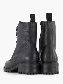 Zwarte Leren Veterboot