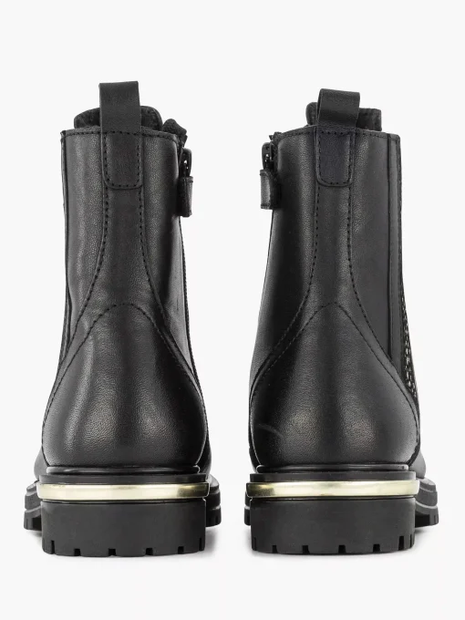 Zwarte Leren Veterboot