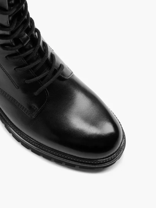 Zwarte Leren Veterboot