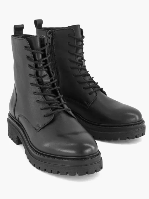 Zwarte Leren Veterboot