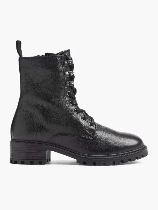 Zwarte Leren Veterboot