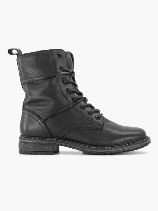 Zwarte Leren Veterboot
