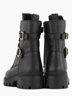 Zwarte Leren Veterboot