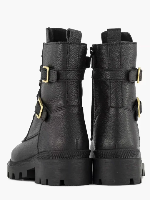 Zwarte Leren Veterboot