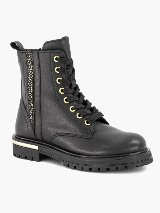 Zwarte Leren Veterboot