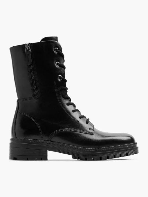 Zwarte Leren Veterboot
