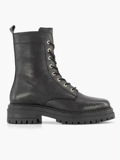 Zwarte Leren Veterboot
