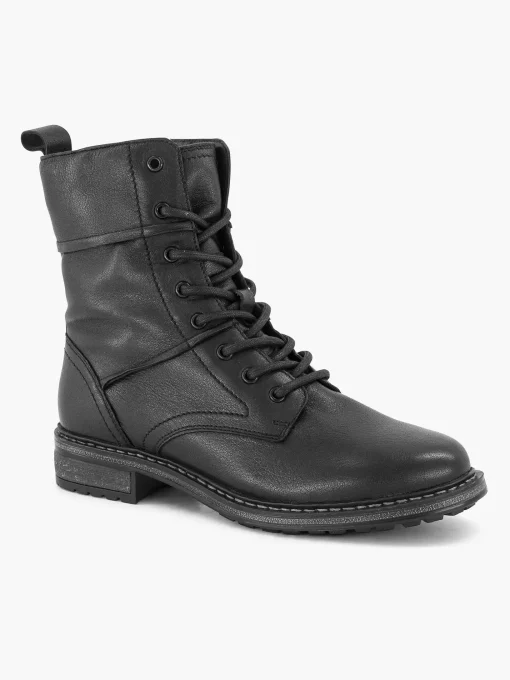 Zwarte Leren Veterboot