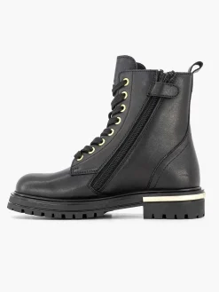 Zwarte Leren Veterboot