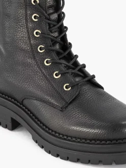Zwarte Leren Veterboot