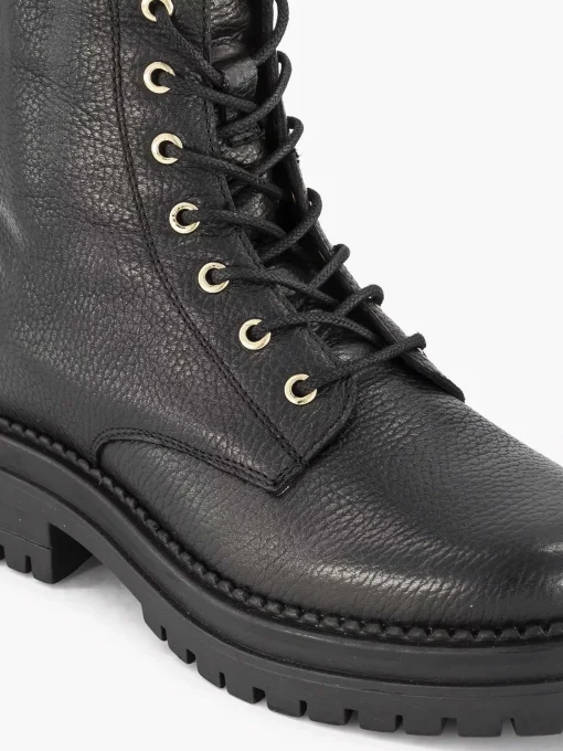 Zwarte Leren Veterboot