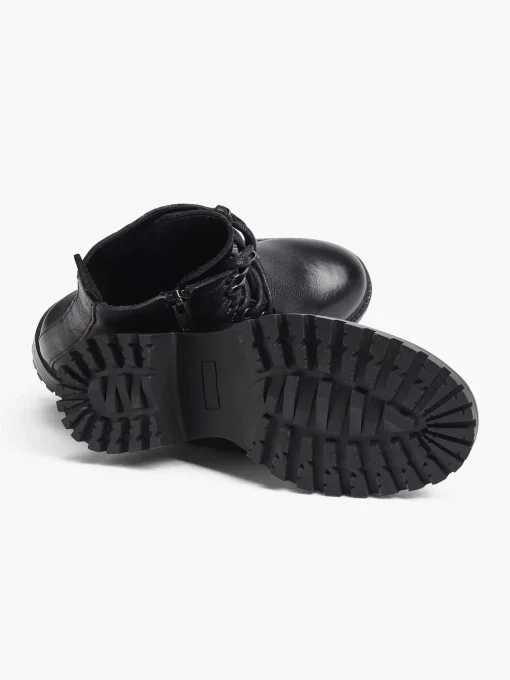 Zwarte Leren Veterboot