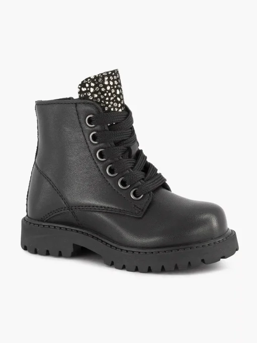 Zwarte Leren Veterboot