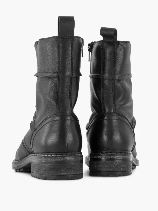 Zwarte Leren Veterboot