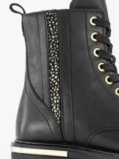 Zwarte Leren Veterboot
