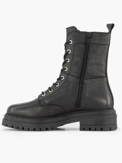 Zwarte Leren Veterboot