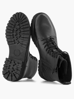 Zwarte Leren Veterboot