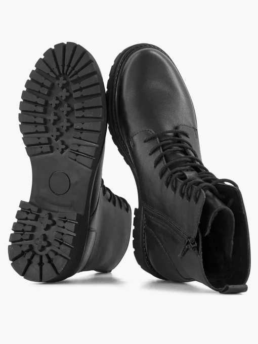 Zwarte Leren Veterboot