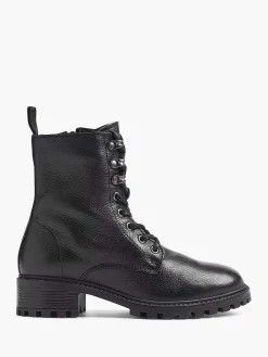 Zwarte Leren Veterboot