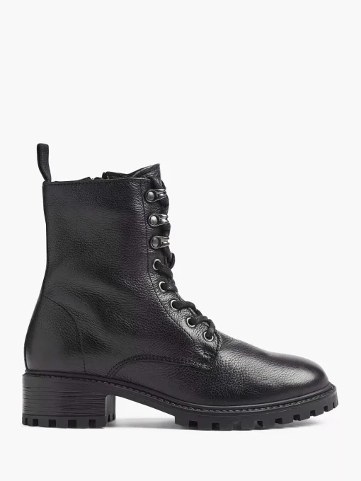 Zwarte Leren Veterboot