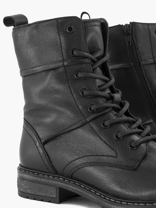 Zwarte Leren Veterboot