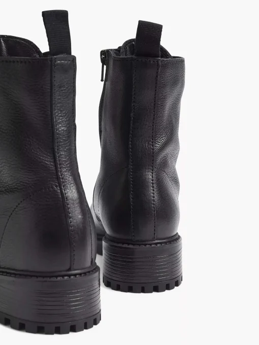 Zwarte Leren Veterboot