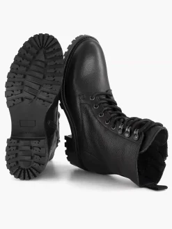 Zwarte Leren Veterboot