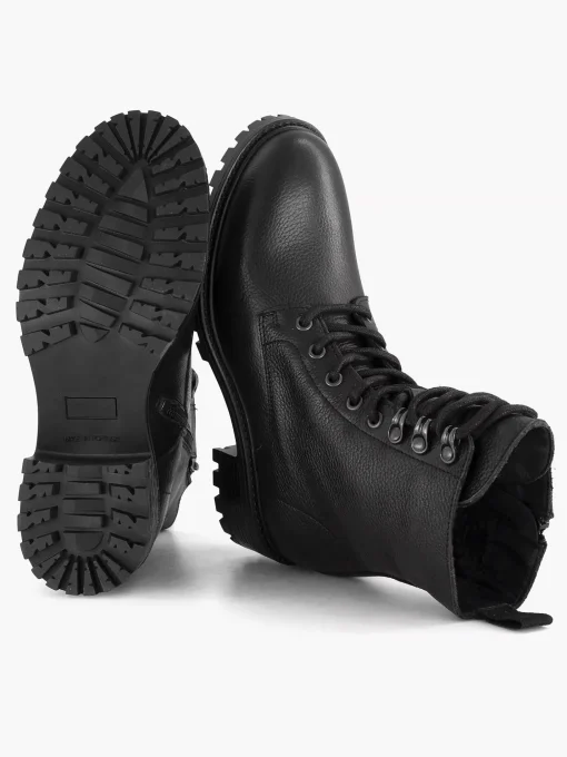 Zwarte Leren Veterboot