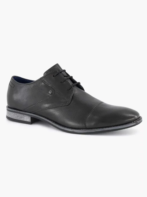 Zwarte Leren Veterschoen