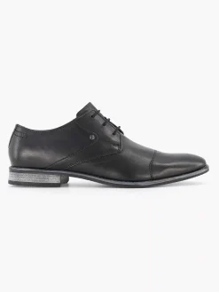Zwarte Leren Veterschoen