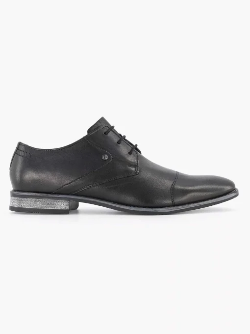 Zwarte Leren Veterschoen