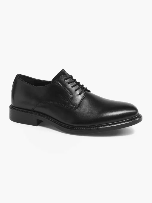 Zwarte Leren Veterschoen