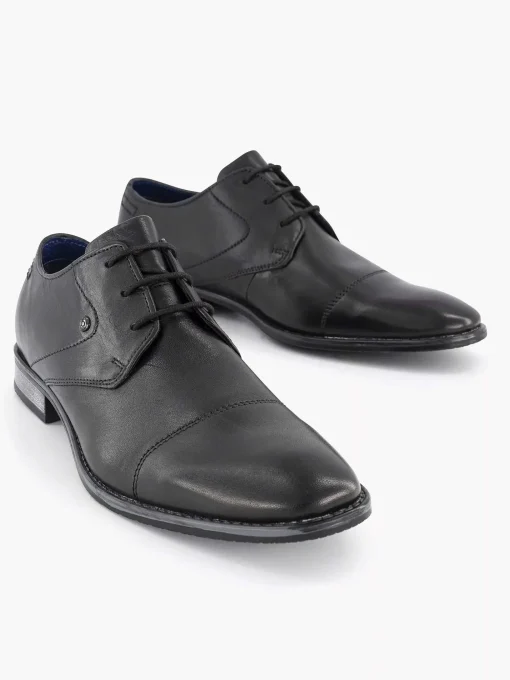 Zwarte Leren Veterschoen