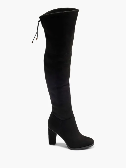 Zwarte Overknee Laars Hak
