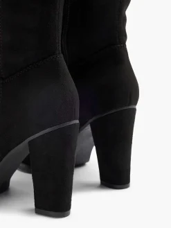 Zwarte Overknee Laars Hak