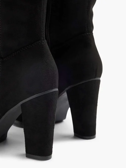 Zwarte Overknee Laars Hak