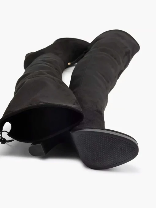 Zwarte Overknee Laars Hak