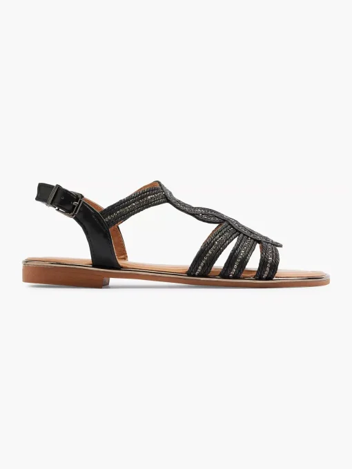 Zwarte Sandaal Sierketting