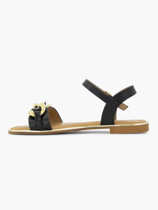 Zwarte Sandaal Sierketting