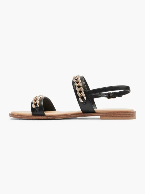 Zwarte Sandaal Sierketting