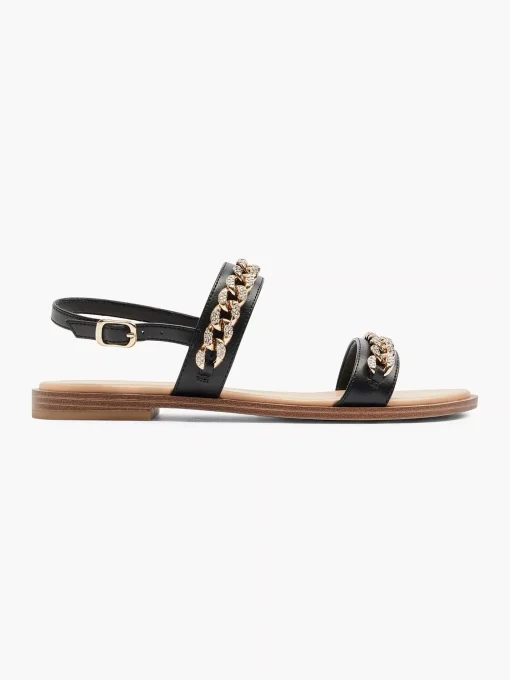 Zwarte Sandaal Sierketting