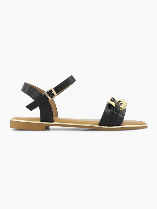 Zwarte Sandaal Sierketting