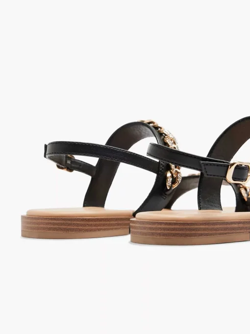 Zwarte Sandaal Sierketting