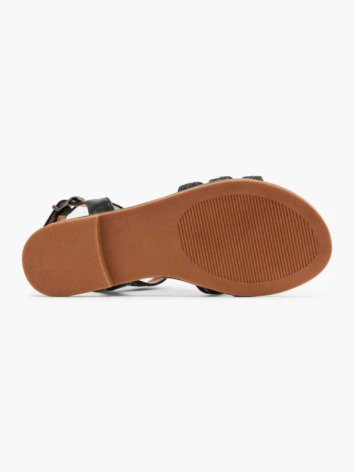 Zwarte Sandaal Sierketting