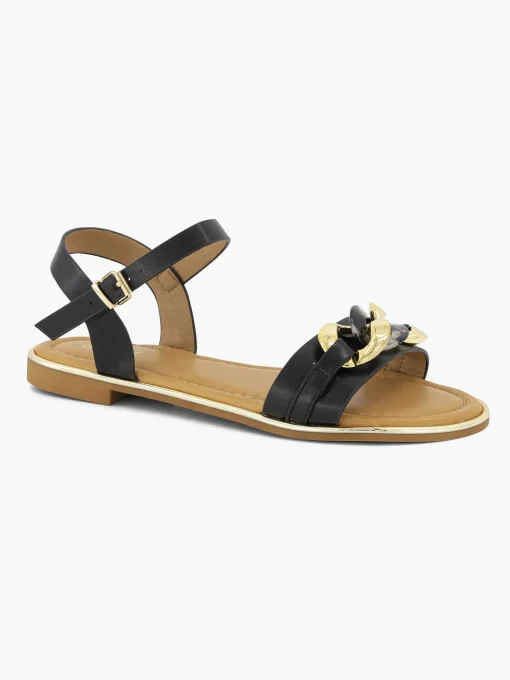 Zwarte Sandaal Sierketting