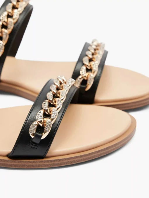 Zwarte Sandaal Sierketting