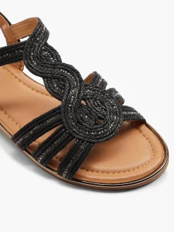 Zwarte Sandaal Sierketting